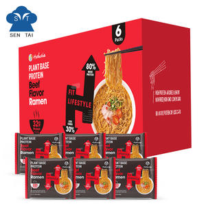 Fideos instantáneos asiáticos saludables, sabor a carne picante, Vegano, secado al aire, ramen de alta proteína con paquete de <span class=keywords><strong>salsa</strong></span> - Product Image 1