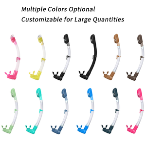 Respirator PVC silikon aman untuk makanan, Respirator menyelam Skuba lipat tanpa penahan air, selang pernapasan untuk memancing dengan tombak, Snorkel selam bebas - Product Image 3