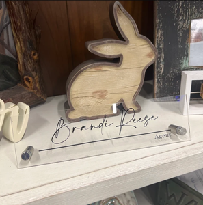 Clear Script Executive Desk CEO Sign New Job Office Small Business Decor Promoción Regalo-Inyección de placa de nombre acrílica de pie - Product Image 4