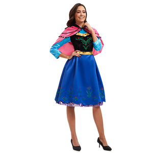 Costume de Princesse Anna de Frozen pour femme avec cape bleue, 60% tissu, taille S à 4XL, tenue de scène, ensemble de personnage Disney - Product Image 5
