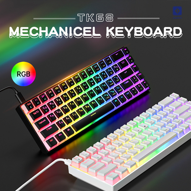 New Customized E-sports Mechanical Keyboard RGB Hot-swappable Blue and Red Axis 68-Key USB Wired Gaming Keyboard
