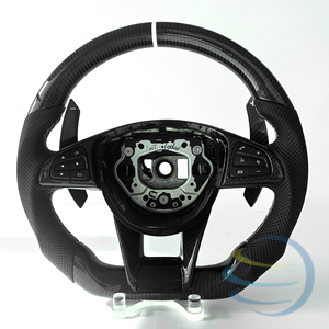 Volant en fibre de carbone AMG pour <span class=keywords><strong>Mercedes</strong></span> Benz Cla C117 250 <span class=keywords><strong>200</strong></span> C118 <span class=keywords><strong>Clk</strong></span> W209 Classe A W177 A200 Classe V W447 GLC X253 300 63s - Product Image 1