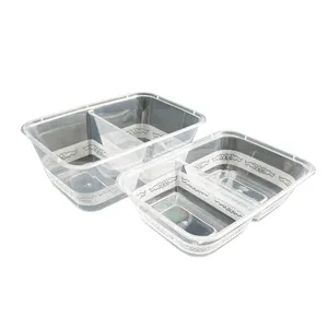 عينة مجانية لصندوق الذهاب للمطاعم بلاستيك قابلة لإعادة الاستخدام PP ميكروويف آمنة للوجبات الجاهزة حاويات طعام جاهزة
