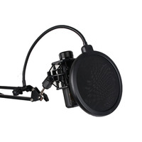 F-01 Filet anti-bruit pour microphone, double couche, protection contre le soufflement pour studio d'enregistrement
