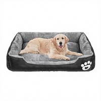 Lit pour chien rectangulaire de luxe moderne en fausse fourrure pelucheuse, imperméable, imprimé, ultra doux, écologique et lavable pour l'hiver (vente en gros)