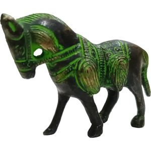 Antique <b>Large</b> Brass Standing Horse Tableware Creative <b>Desk</b> Ornament Home Decor for Horse Lovers Vastu Statue Running Horse - Product Image 2