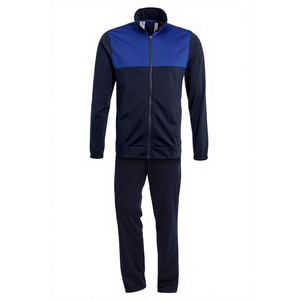 Men's 2 Piece Tracksuit Set Color Block Full Zip <b>Track</b> <b>Jacket</b> and Straight Leg Sweatpants Athletic Running Sweatsuit Navy Royal - Product Image 1
