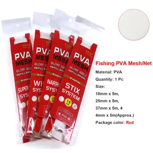 Carp Fishing PVA Mesh Refill Roll Hair Rig Hook Bait Feeder Bags Water Fast Dissolving Feeder PVA Bags Pva Net