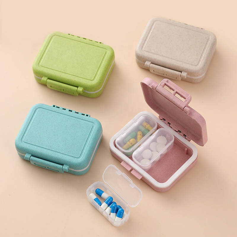 Портативная герметичная маленькая коробка для хранения лекарств в виде стебля пшеницы герметичная коробка для таблеток дорожный контейнер для таблеток