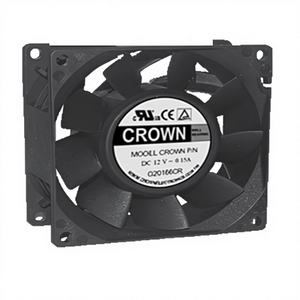 พัดลมแกน DC รุ่น Crown AGQ08038_12L แบบลูกปืน ใบพัดพลาสติก ใช้พลังงานไฟฟ้า  OEM ปรับแต่งได้สำหรับงานอุตสาหกรรมเคมี - Product Image 1