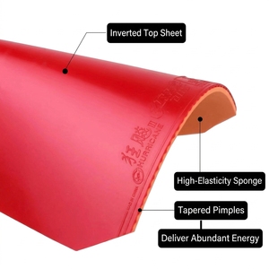 Gomma per Ping Pong DHS <span class=keywords><strong>Hurricane</strong></span> 3, Altamente Adesiva, Spugna Super Appiccicosa, Approvata ITTF, per Attacco Veloce e Loop, per Giocatori Avanzati - Product Image 4