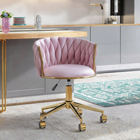 Chaise de bar pivotante en velours de luxe léger avec base dorée, hauteur réglable, structure métallique - Design contemporain pour usage commercial