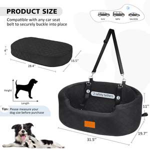 Asiento Elevador para Perros Xiaoze con Diseño Sólido para Perros Medianos de hasta 50 Libras, Correa de Seguridad para Autos, SUVs, Camionetas, Cama de Viaje para Perros - Product Image 2