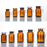 Vente en gros 60ml 75ml 100ml 120ml 150ml bouteille de médecine en verre marron bouteille de Capsule en verre ambre avec couvercle à vis en or