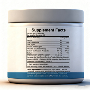 เยลลี่เสริมอาหารเพิ่มความสูงสูตรธรรมชาติ ผลิตแบบ OEM/ODM สำหรับแบรนด์ส่วนตัว ผสมแคลเซียม แมกนีเซียม สังกะสี กลูโคซามีน และวิตามิน สำหรับวัยรุ่นและผู้ใหญ่ - Product Image 2