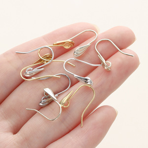Teardrop Shaped Open Ear <b>Hooks</b> Copper Plated 18K Gold DIY <b>Earring</b> Making Jewelry Findings Components - Product Image 3
