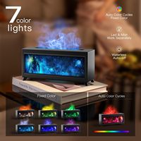 Humidificateur électrique à ultrasons effet cheminée, diffuseur d'aromathérapie à brume froide, télécommande, lumière changeante de couleur, faible bruit, pour la maison
