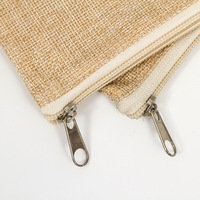 Petit sac à crayons en Jute personnalisé avec Logo imprimé, pochette en toile de Jute avec fermeture éclair, vente en gros
