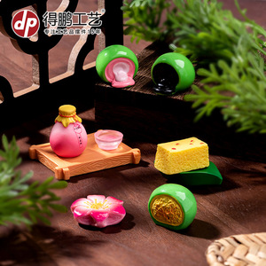 Resin Simulation Food Toys Chinese Pastries Round Floral Design Home Decoration Desktop Ornaments - Product Image 4