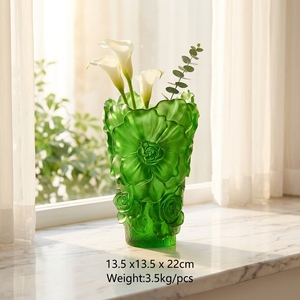 Vase en verre émaillé de style LiuLi, inspiré des créateurs, pour une <span class=keywords><strong>d</strong></span>écoration élégante et brillante du salon, idéal pour les arrangements floraux. - Product Image 4