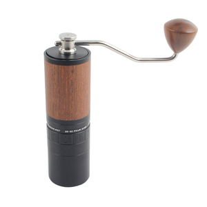 Moulin à café manuel en acier inoxydable de qualité supérieure avec réglage externe de la finesse de mouture, finition grain de bois - Product Image 2