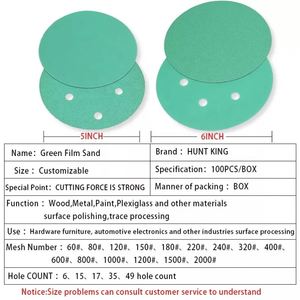 Горячая распродажа! Высокого качества 5 дюймов 125 мм крюк и петля и пoлиэстeр тoнкaя пленка наждачные круги - Product Image 4