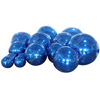 Boule miroir gonflable bleue Zhenmei, grands ballons brillants réfléchissants pour décoration de mariage, publicité, gonflables