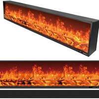 Cheminée électrique 3D personnalisée haut de gamme avec LED RGB 7 couleurs, thermostat réglable, télécommande et chauffage intégré à haute efficacité