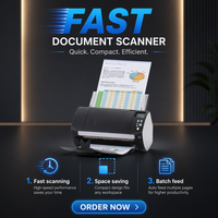 Scanner de documents couleur Fujitsu Fi-7180 USB automatique format passeport, numérisation recto-verso haute vitesse, CMOS couleur 24 bits