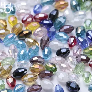 Perle di riso in vetro misto sfaccettato ceco 4*6mm per la realizzazione di gioielli collana donna Perles fai da te perline di cristallo di forma ovale all'ingrosso