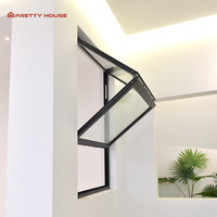 Fenêtres pliantes verticales en aluminium et verre trempé Prettyhouse Push up Fold up pour maison et résidence