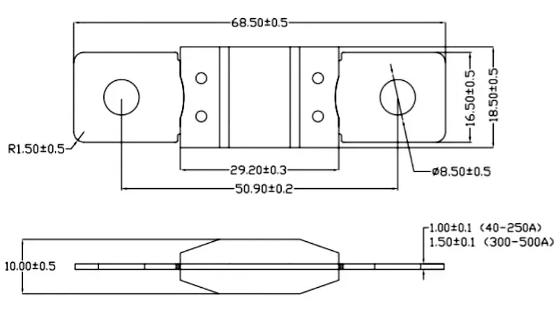 70V DC 40A 100A 150A 200A 250A 300A 400A 500A AEY fusibile per auto EV70V M8 car Audio Bolt Down Mega fusibile