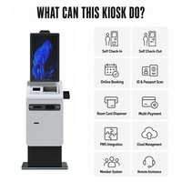 Crtly 27 32 Zoll Touchscreen Selbstbedienungs-Check-in-Kiosk Pass-Scanner Kartenausgabe Bargeld-Recycler Zahlungs-Kiosk