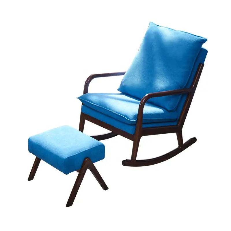 Silla nórdica de madera sólida para perezosos, mecedora para sala de estar, sofá reclinable, recreativo, para ancianos, silla fácil