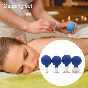 Lot de 4 ventouses faciales en verre avec boule en caoutchouc pour thérapie par ventouses et massage – Fournisseur d'usine - Product Image 5