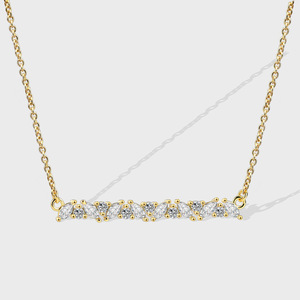 Collier pendentif linéaire en strass pour femme, chaîne en laiton plaqué or 18 carats, bijoux étincelants en oxyde de zirconium, cadeau tendance pour la meilleure amie - Product Image 4