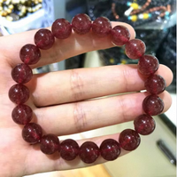 Bracelet en perles rondes de quartz fraise rose naturel, en vrac, pour la guérison, vente en gros