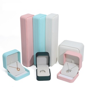 JINSKY Nuevo joyero de cuero PU con bordes redondeados, anillo de joyería, collar, colgante, pulsera, caja de almacenamiento - Product Image 1