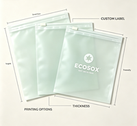 Emballage de vêtements pour enfants de qualité supérieure, logo personnalisé, sac en plastique transparent mat compostable biodégradable PLA PBAT avec fermeture éclair, fabrication en usine