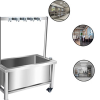 Seau de vadrouille en acier inoxydable à usage domestique avec support mobile égouttoir pour balcon, salle de bain pour cuisine commerciale Fabrication en acier