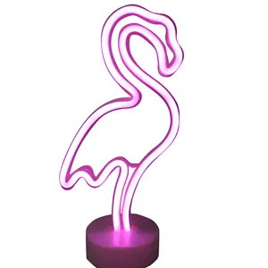 led rosa lichter zimmer 5 meter Suppliers-Flamingos LED Lampe Flamingos rosa Nacht lampe Familien wand Kinderzimmer romantische batterie betriebene rosa Tisch lampe für Geburtstags feier