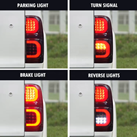 Luces Traseras LED Rojas/Ahumadas YBJ Nuevas para Hilux Vigo 2012-2014, Estilo Lujoso, 100% Probadas
