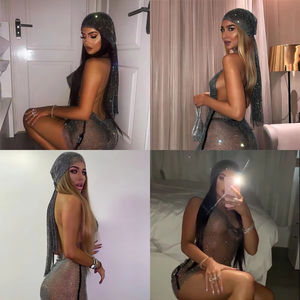 Nuosha OEM Turban élastique pour femmes européennes et américaines, bandeau <span class=keywords><strong>de</strong></span> cheveux avec strass, chapeau <span class=keywords><strong>de</strong></span> pirate à longue queue, bandeau musical, usage quotidien CE - Product Image 3