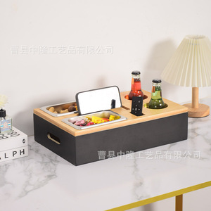 En stock : boîtes à collation en bois massif, boîtes de rangement, boîtes à fruits secs pour table basse, plateaux à bière et boissons, plateaux à collation - Product Image 3