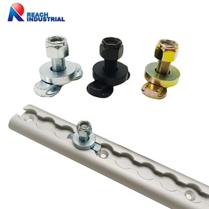 Dado filettato <span class=keywords><strong>a</strong></span> doppio gancio <span class=keywords><strong>nero</strong></span> per binari L-Track, utilizzato con binari logistici/ferrovie aeree per pianali di camion o rimorchi - Product Image 3