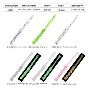 เหยื่อปลอมแบบจมช้า 50 มม./0.3 กรัม หางคู่ เนื้อนิ่ม สำหรับตก<span class=keywords><strong>ปลา</strong></span>หิน ทนทานต่อการกัดแทะ มีกลิ่นกุ้งภายใน พร้อมระบบสั่นสะเทือน - Product Image 2