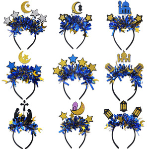 Ramadan Festival fascia per capelli con <span class=keywords><strong>stella</strong></span> e nastro lunare copricapo decorativo festa della luna abito da festa Glitter <span class=keywords><strong>stella</strong></span> Ramadan fascia per capelli - Product Image 3