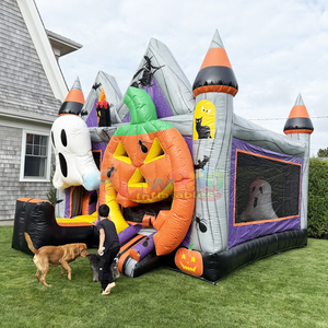 Giant outdoor party jumpers halloween pumpkins <b>inflatable</b> outdoor bouncy castle slide moonwalk bounce house - Product Image 2
