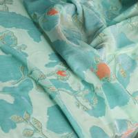 Tissu en velours Burnout, mélange de nylon et de viscose tissé, imprimé feuille d'or, motif floral, pour tenues de soirée, tissu en velours Devoré pour robes Abaya