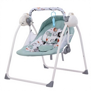 Silla Mecedora y Cuna Eléctrica <span class=keywords><strong>para</strong></span> Bebés con Función de Sentarse y Acostarse, Estructura Metálica, Diseño de Dibujos Animados, <span class=keywords><strong>para</strong></span> Bebés de 0 a 2 Años - Product Image 2